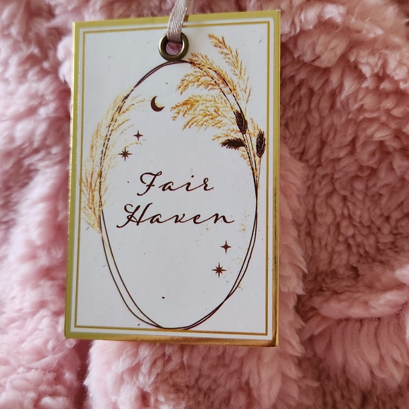 Sherpa Jacket Size M Pink Hood Pockets Lounge Fair Haven - Picture 6 of 7